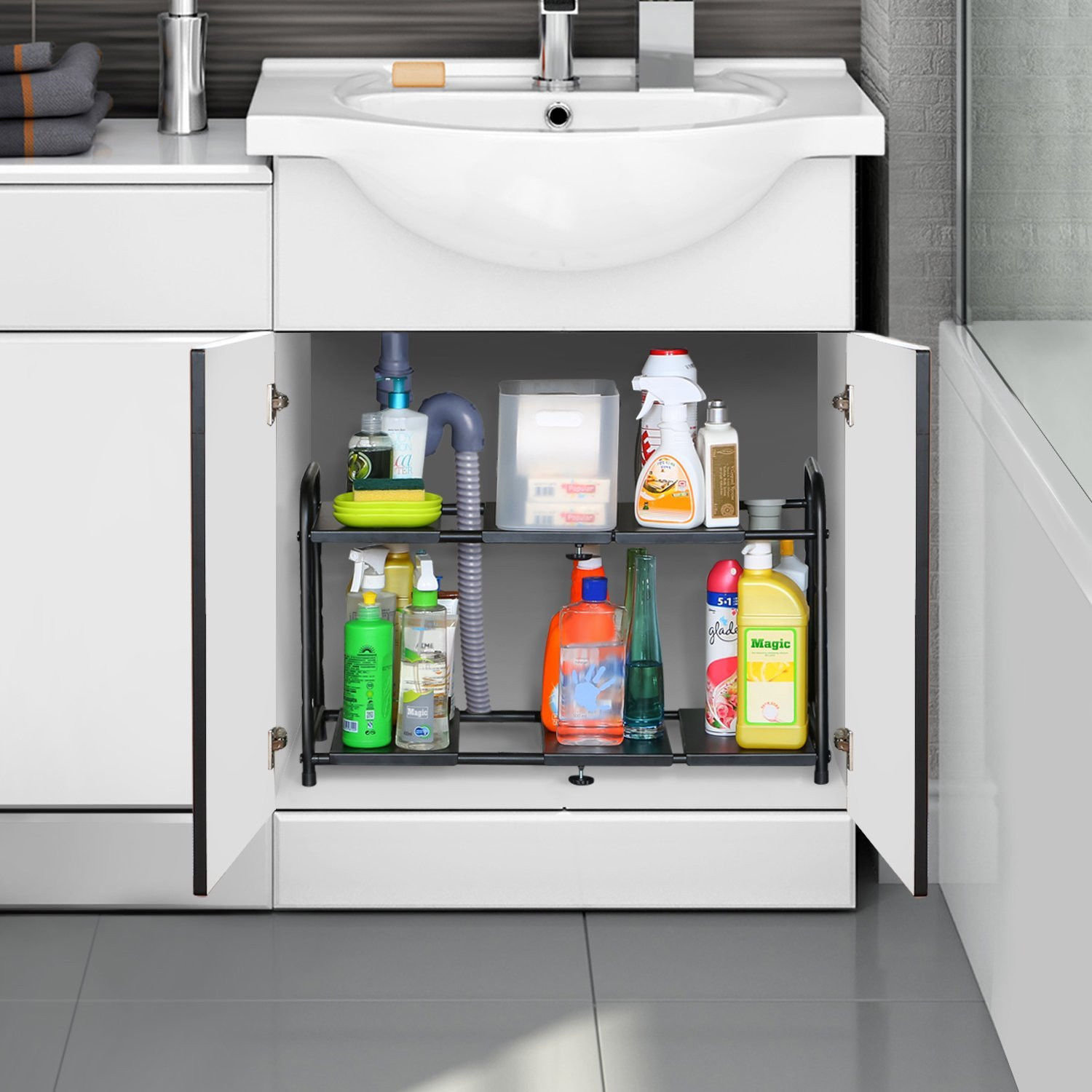 Lifewit Adjustable Under Sink Kitchen Storage Rack Wayfair.ca